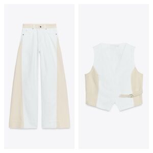 Z1975 DENIM COLOR BLOCK JEANS AND VEST SET